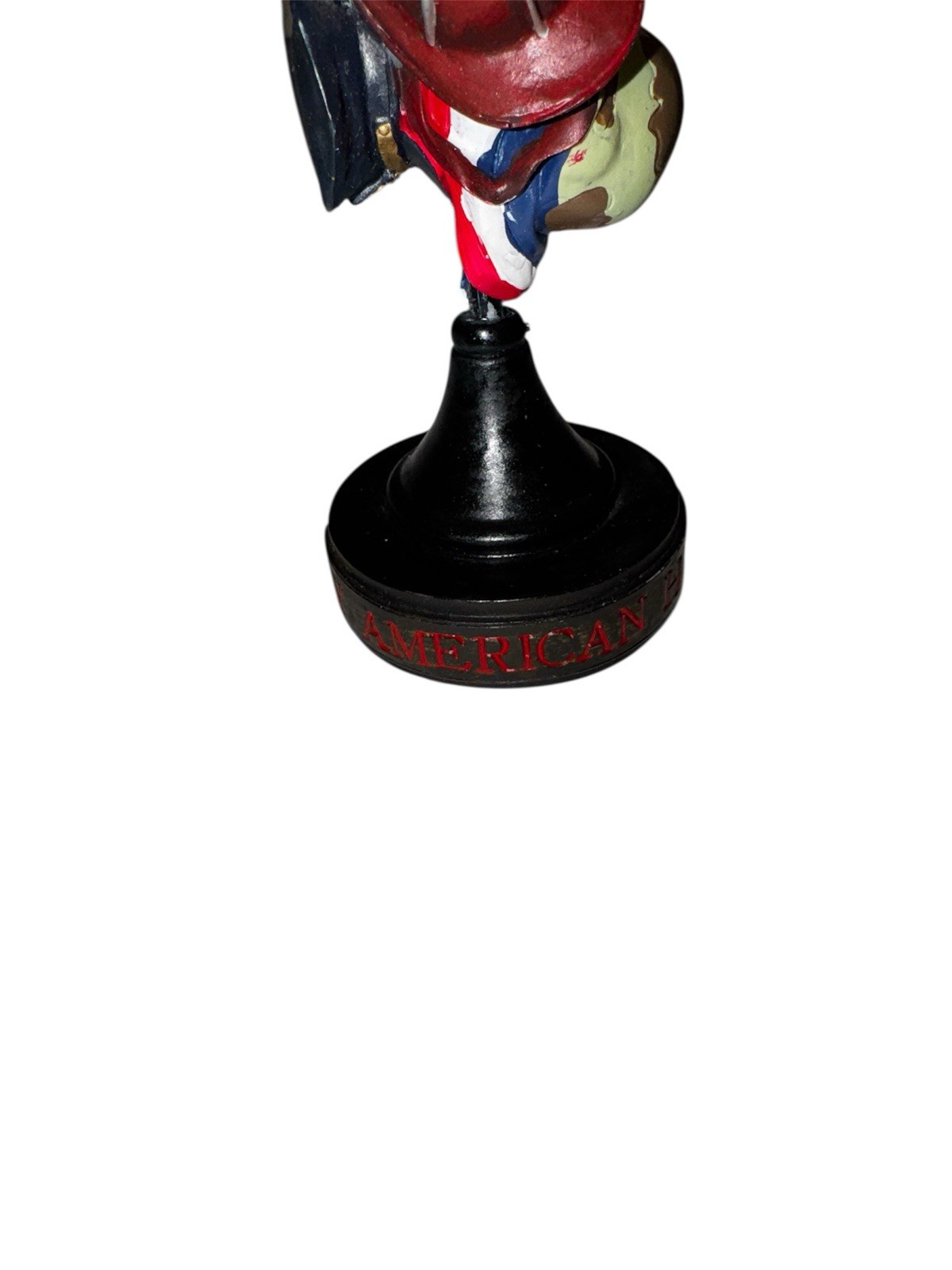 Cobble Creek Patriotic Americana Figurine Holding U.S. Flag Resin Decor