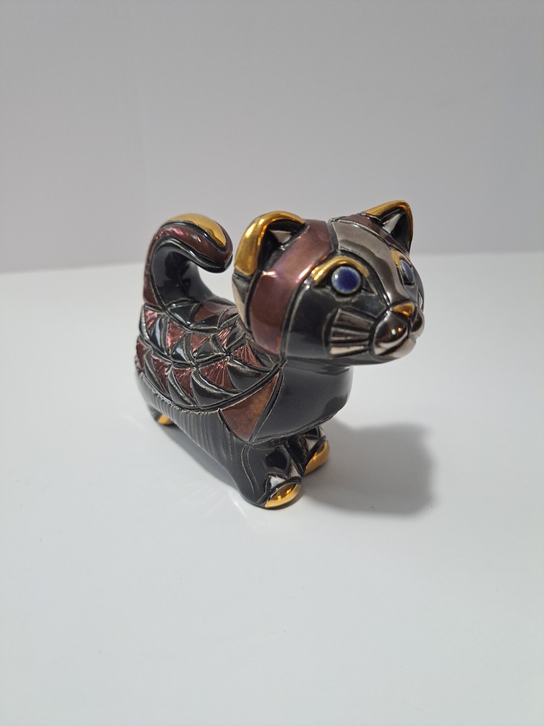 DeRosa Artesania Rinconda Cat Figurine 721 Silver Anniversary Collection Gold…