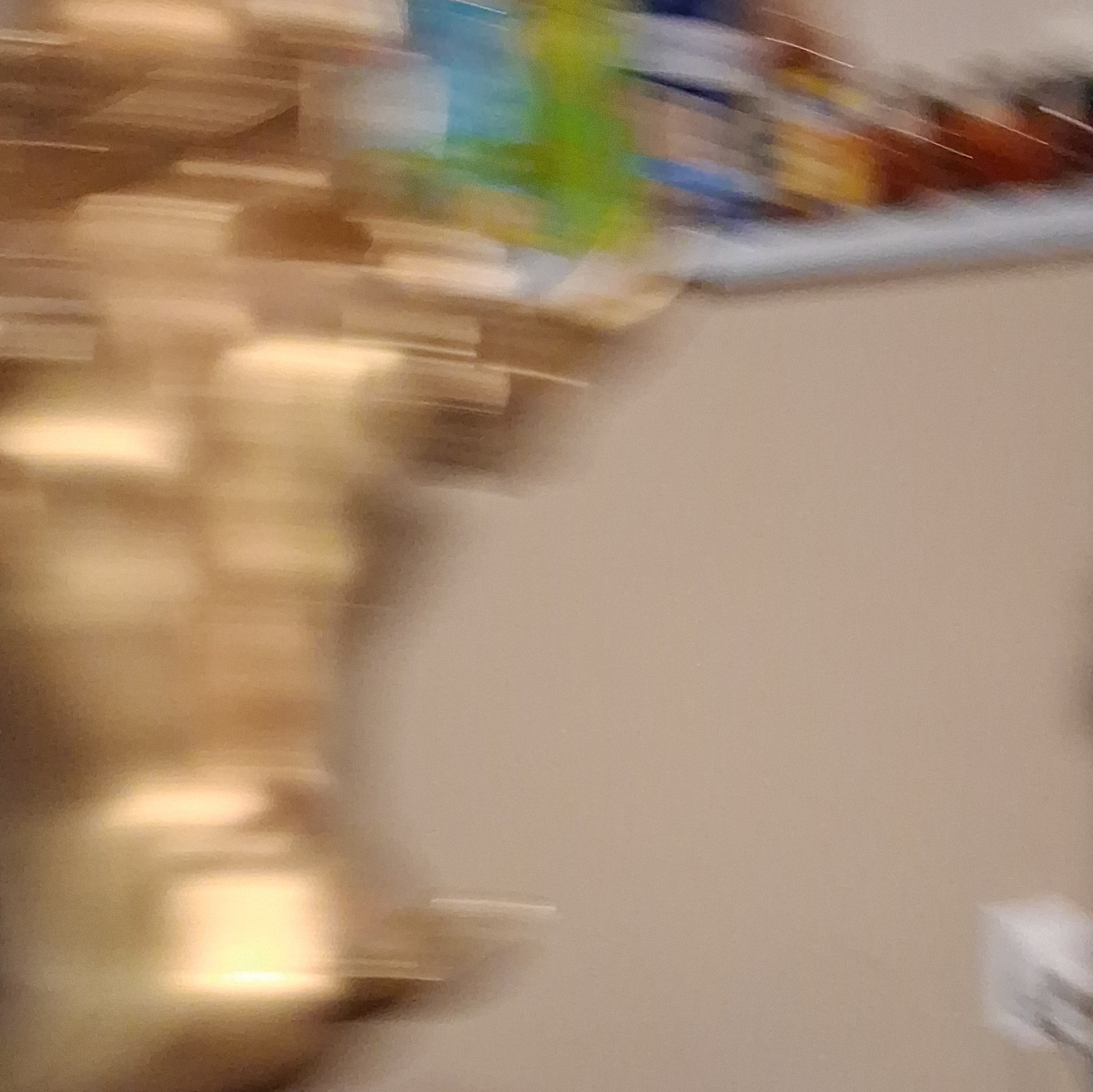Taz Gold Tone Metal Figurine Mounted on Brown Base Metallic Finish