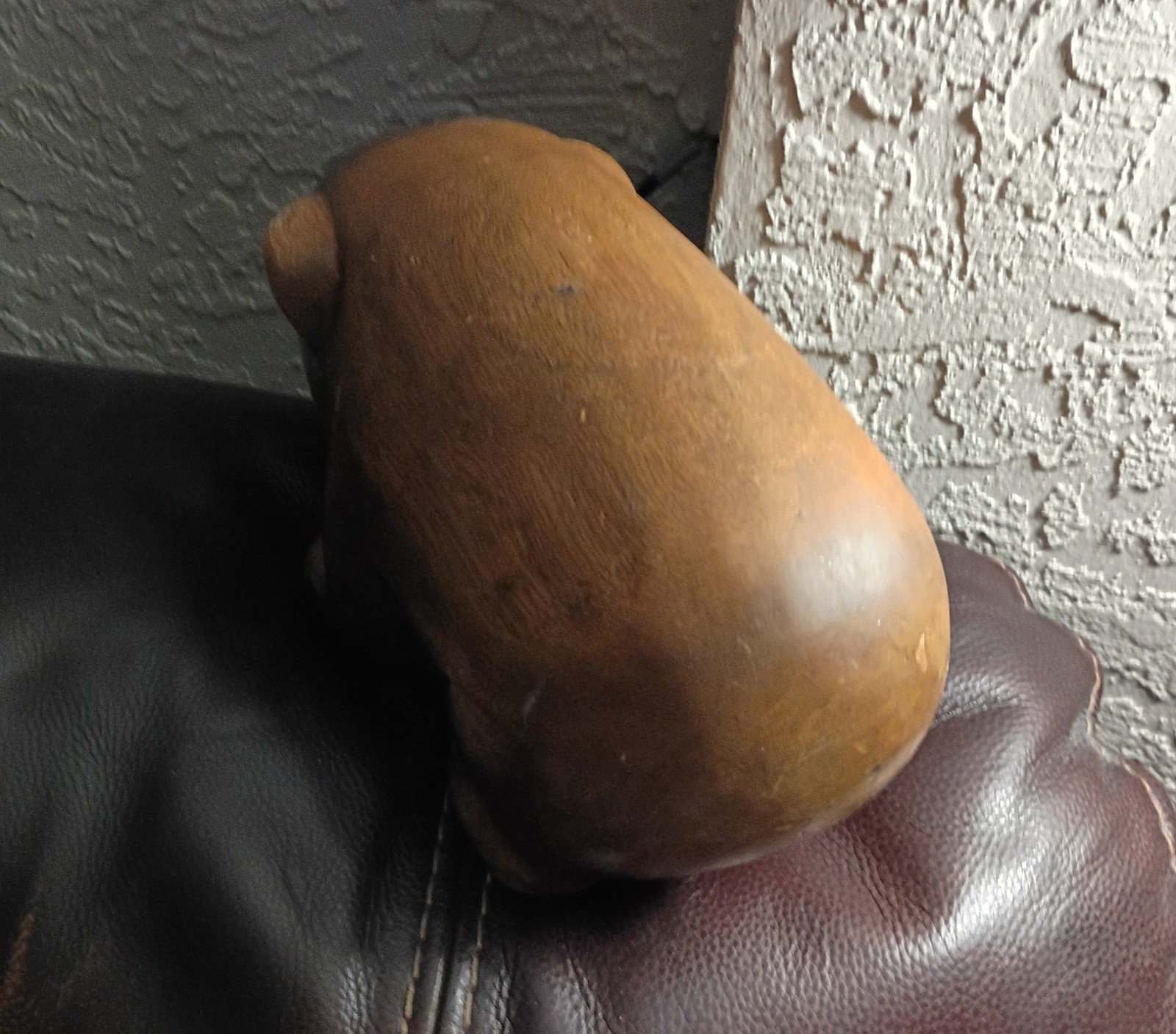 Vintage Heavy Carved Wooden Wombat Made in Thailand