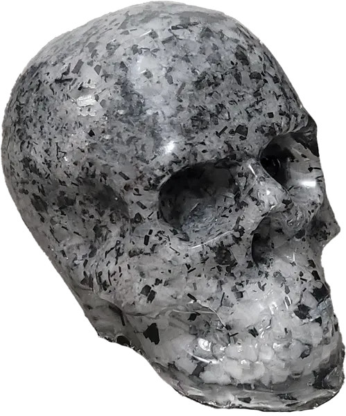 Black & White Speckled Glow in the Dark Skull Figurine/Gothic/Teens/Adults/Men