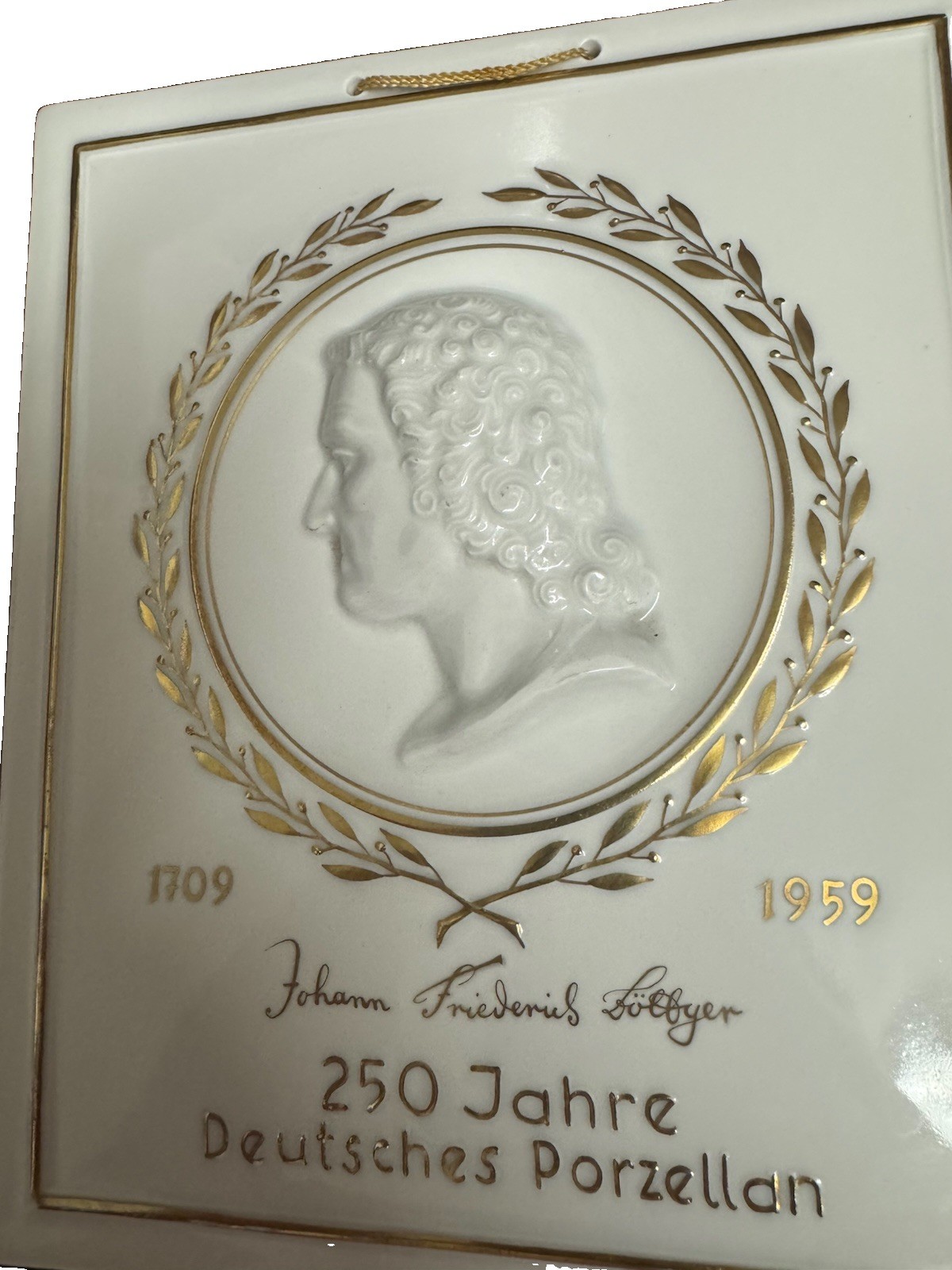 Edelstein Germany Porcelain Johann Friedrich Bottger Plaque Father Of Porcelain