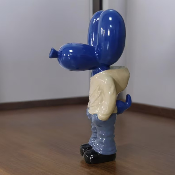 Mr Cool Balloon Dog Sculpture Art Resin for Living Room Desktop Decoration, Blue
