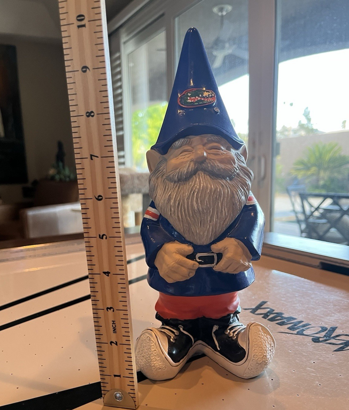 Blue Hat Gnome Figurine Ceramic 10 in Glossy Finish, Medium, Animals Theme