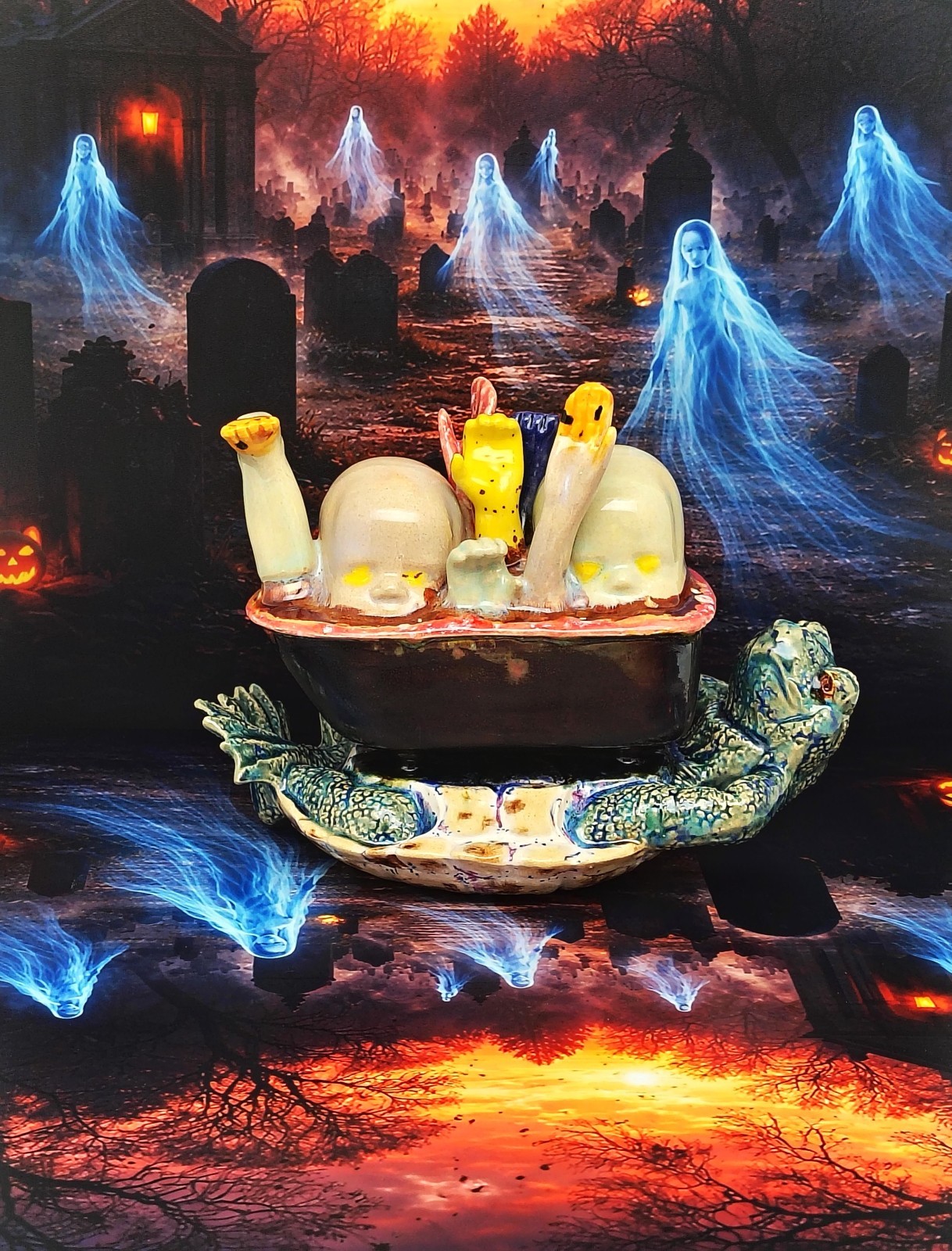 The Slowest Boat to Hell – Original Handmade Ceramic Figurine Horror Gothic