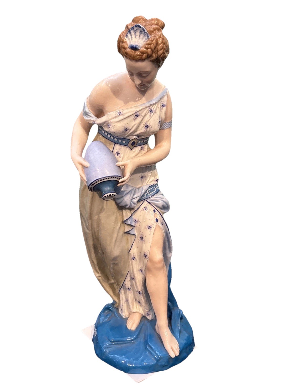 Antique French Chelsea Bisque Porcelain Figure “La Source” After Vion & Baury 30