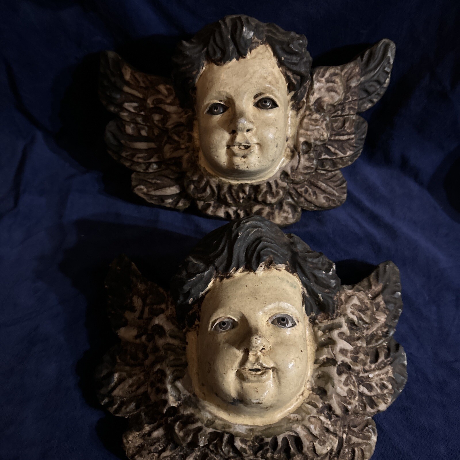 Antique Cherubs Angels Putties Spanisch Colonial Santos Style Plaster Figurines