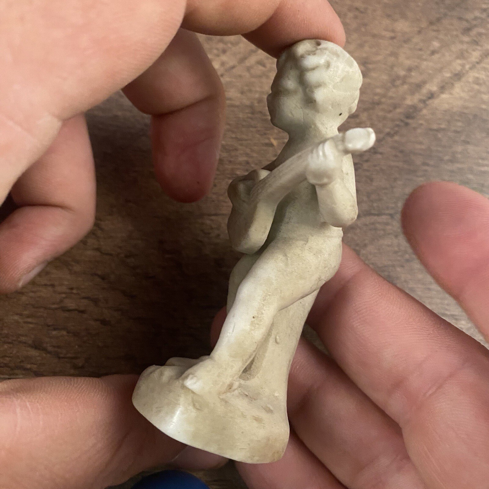 Orlik Germany Porcelain Musician Cherub Bisque Lute Child 1.75″L x 1.25″W x 3″H