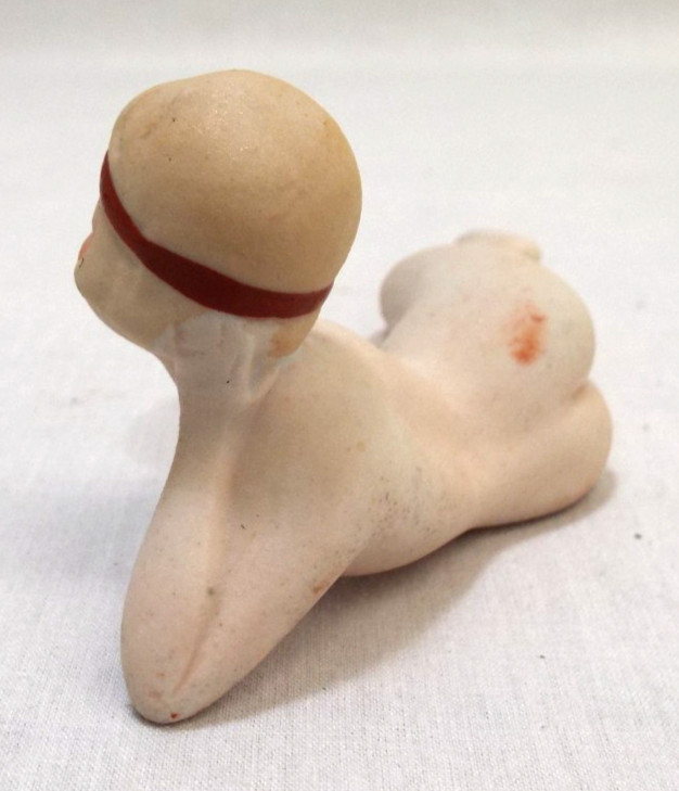 Vintage 1950s Flapper Girl Nude Bathing Beauty Woman Figurine Japan Handpainted