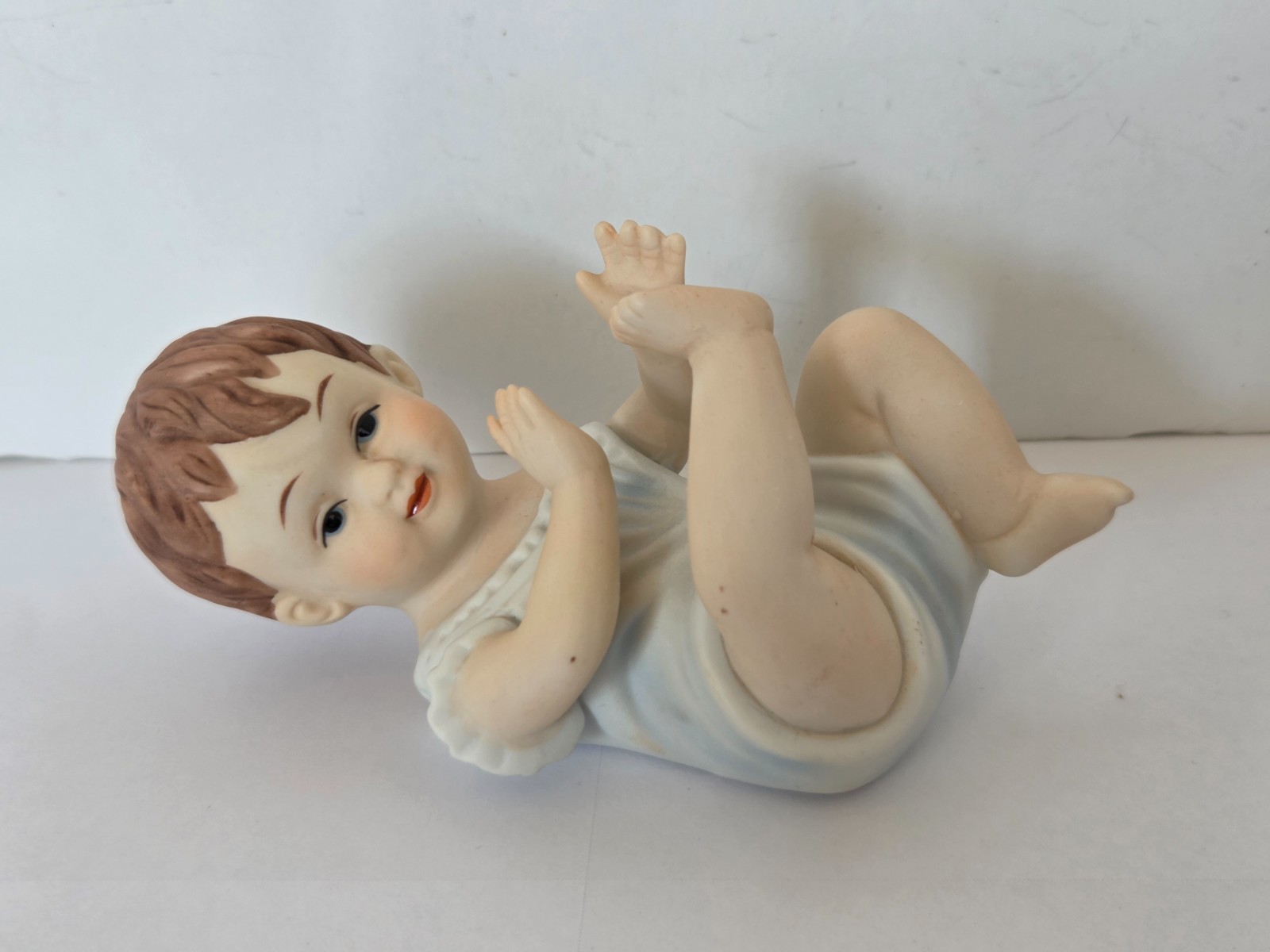 Vintage Piano Baby Figurine Bisque Porcelain