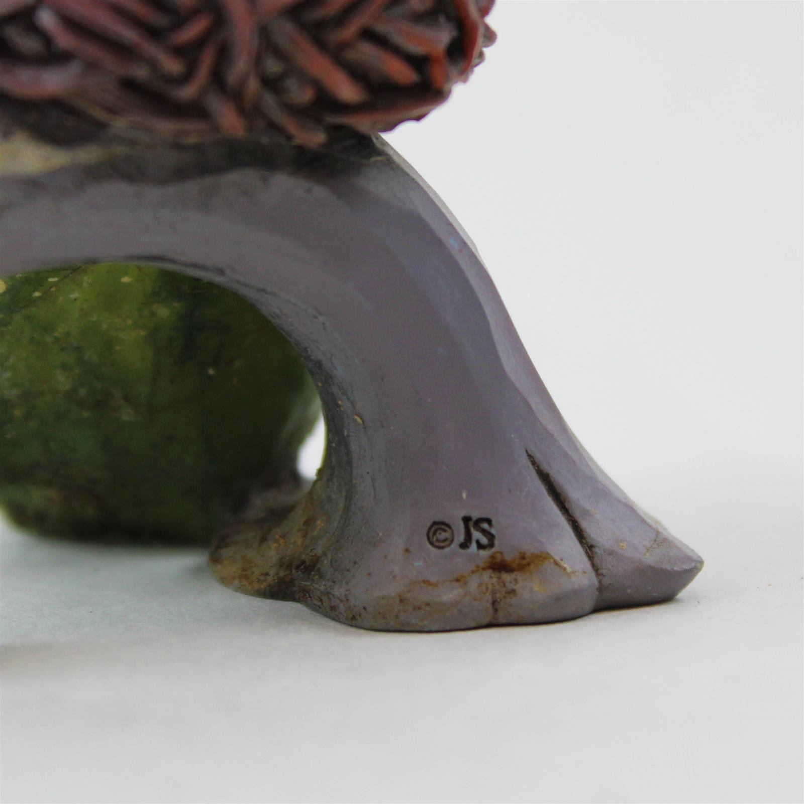 Jim Shore Heartwood Creek Bluebird in Nest on Branch Figurine 3.25in