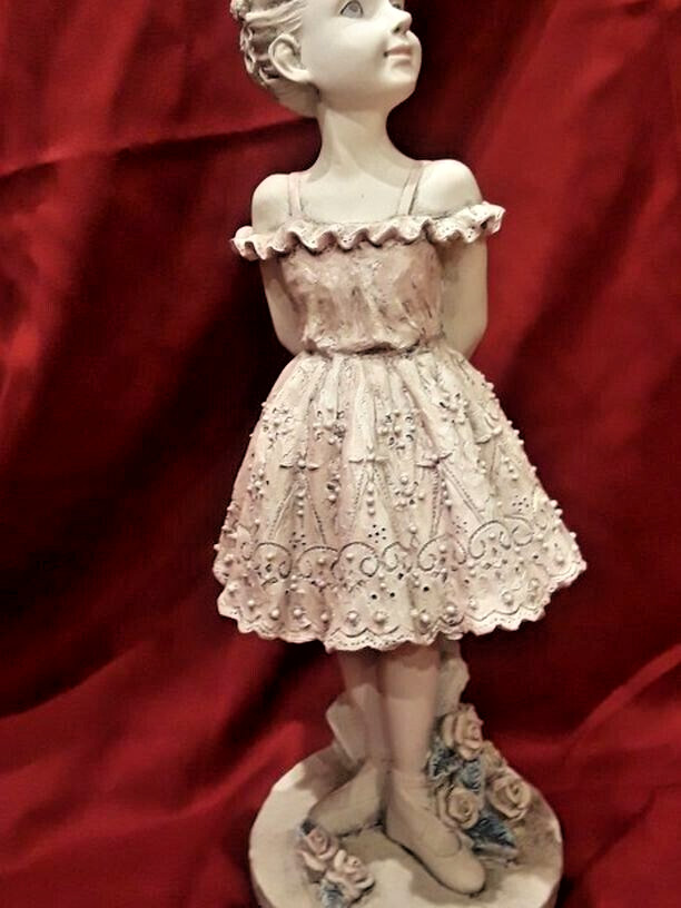Vintage & Rare Excellent Condition 19″ Tall Resin Ballerina In Spring Pastels