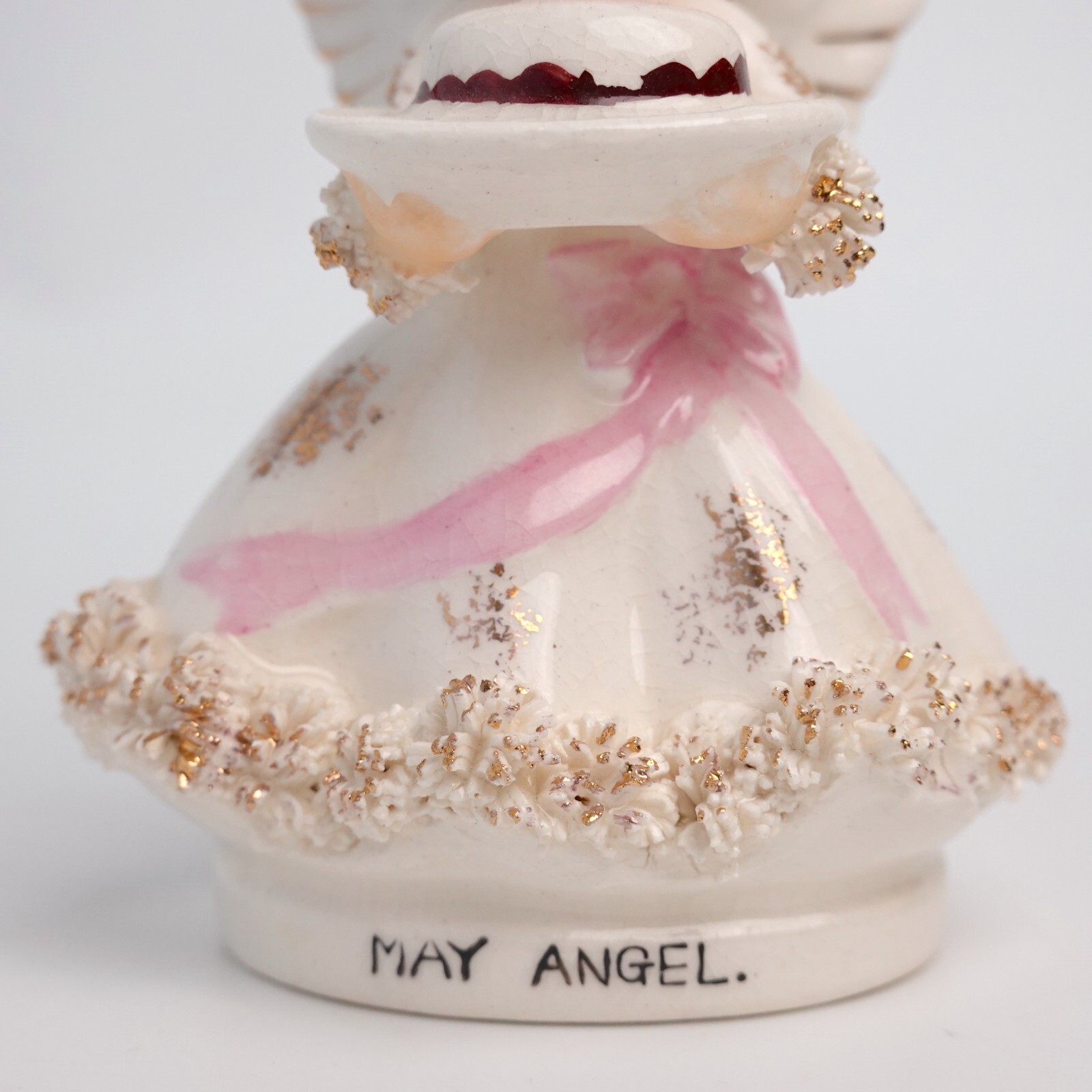 VTG LEFTON May Angel of the Month With Cake Cherry On Top Figurine AR1987