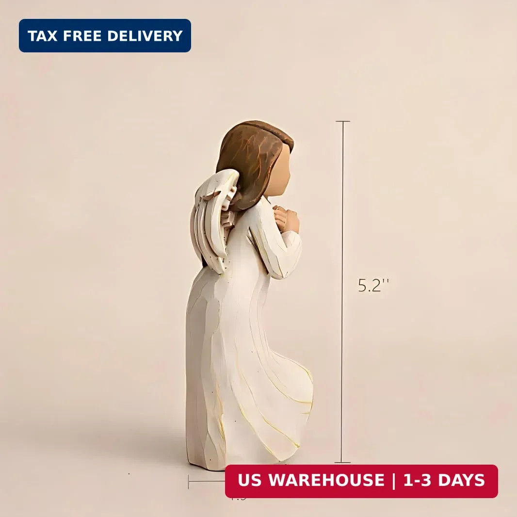 5.2” Guardian Angel Figurines, Hand-Painted Praying Angel Figurines, Healing An