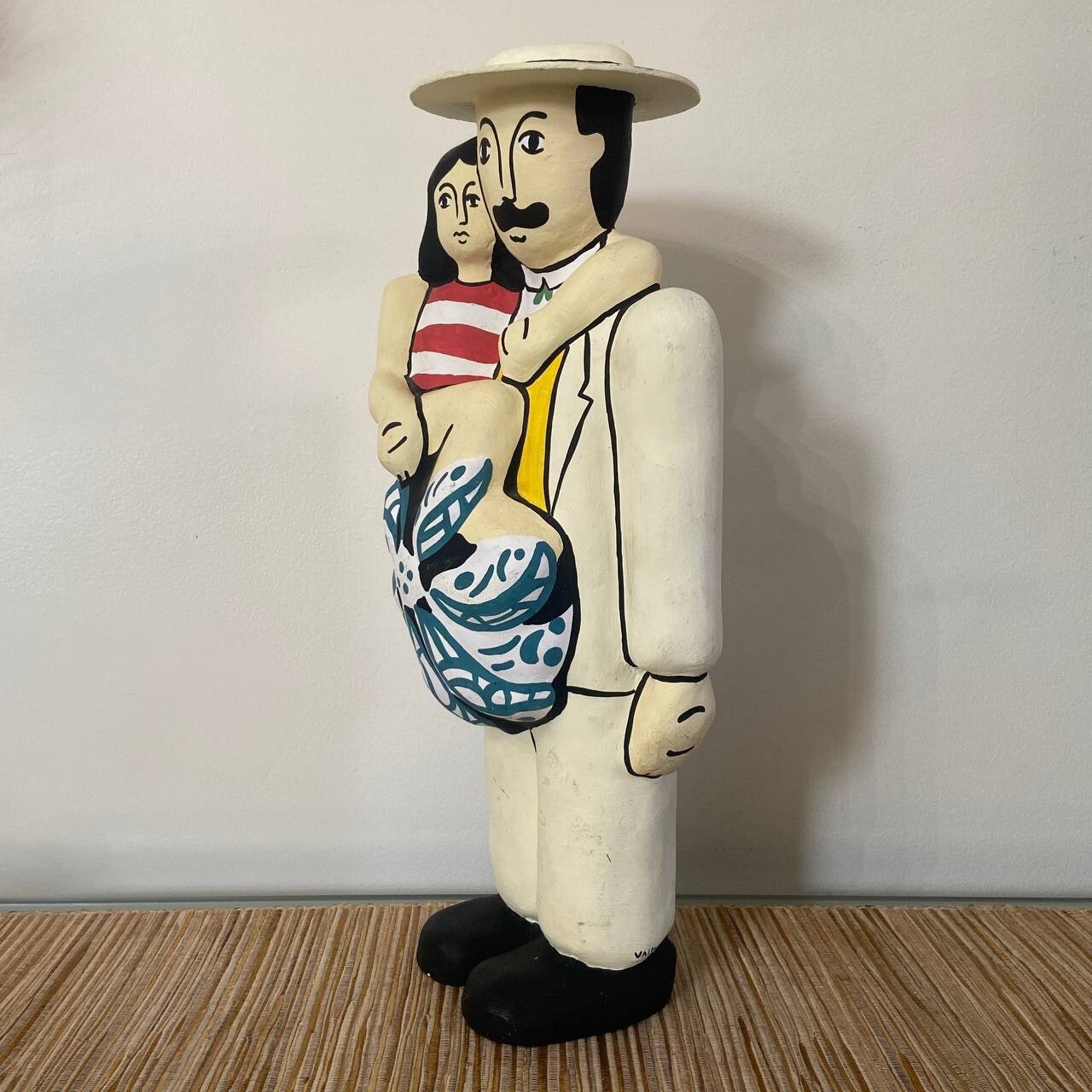 Papier Mache Sculpture Folk Art Signed Valencia M. Large