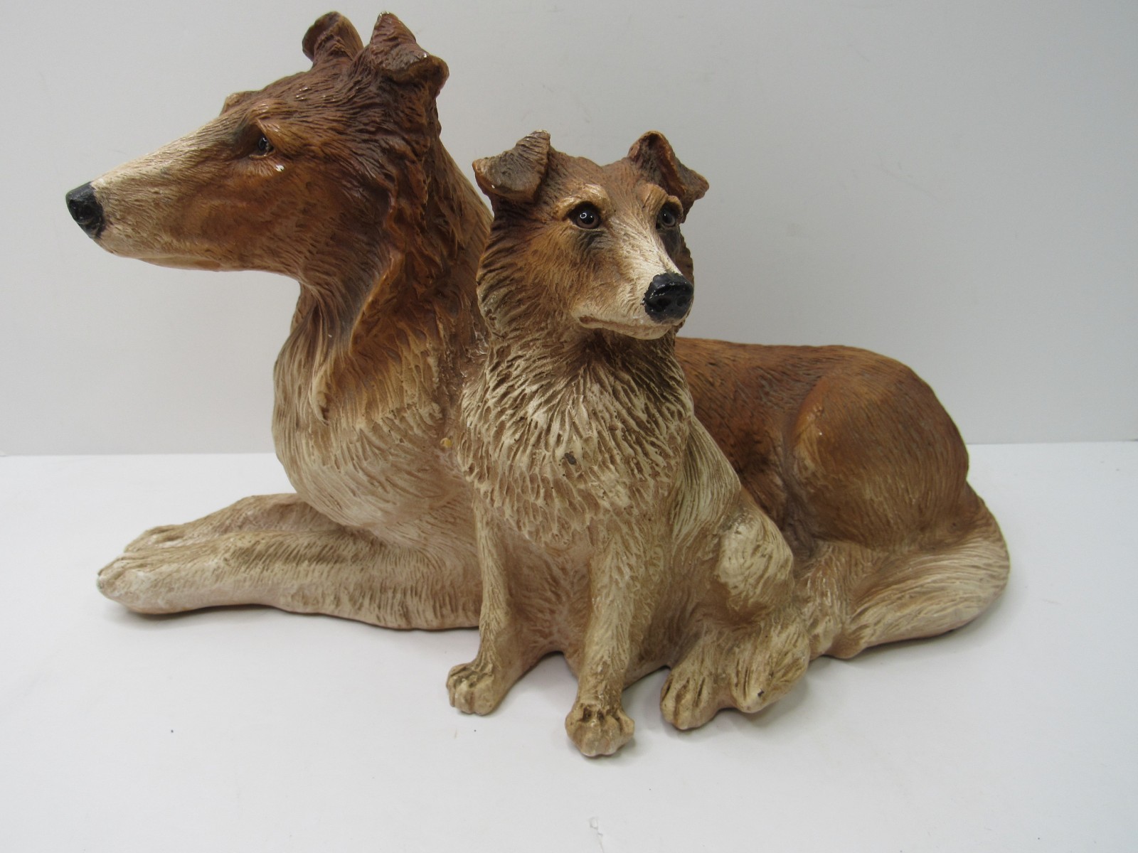 Vtg 1990 Collie Dog & Puppy HOMCO #8877 Home Interiors USA Resin Statue GUC