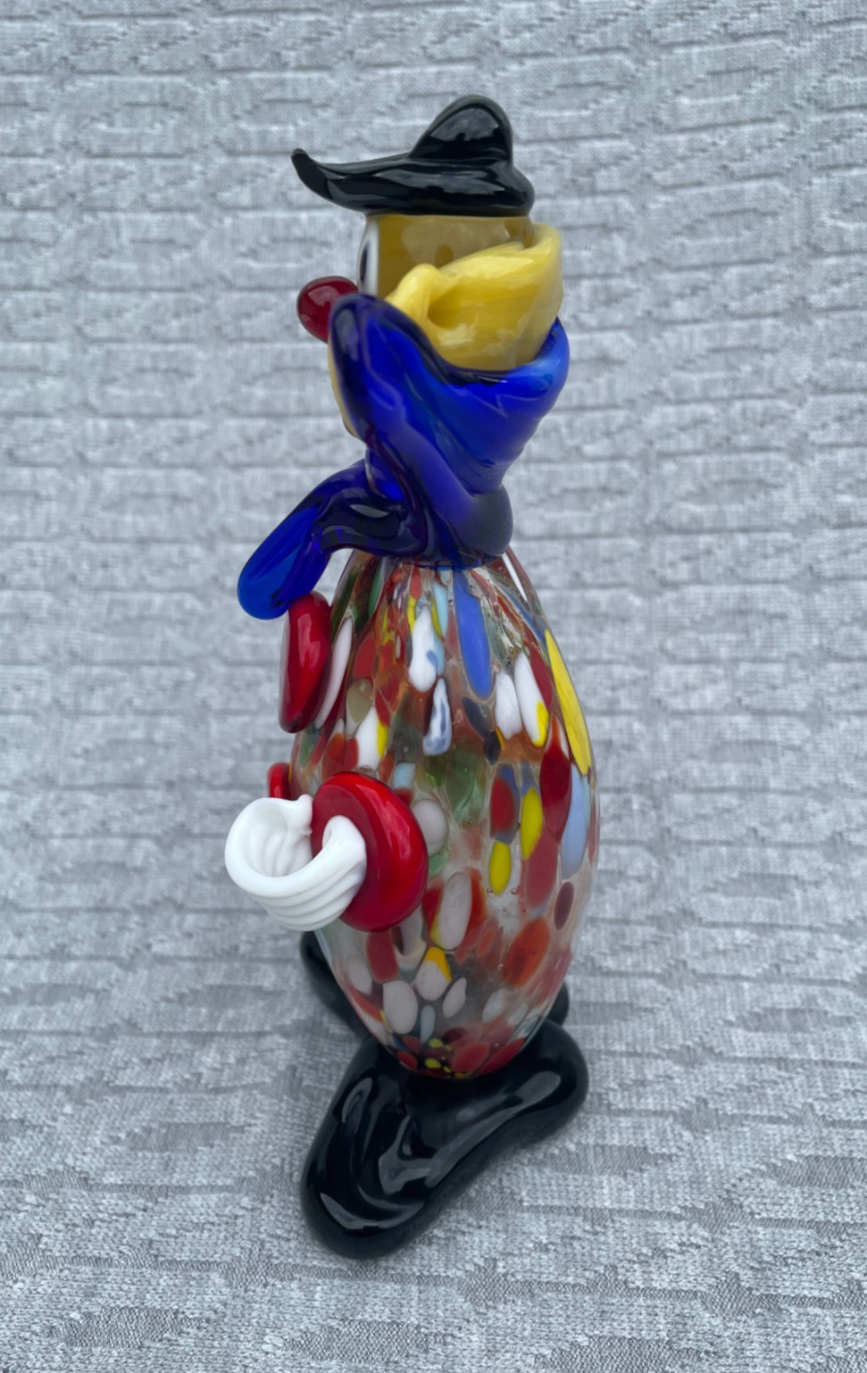 Vintage Italian Murano Glass Clown Figurine Oval Body