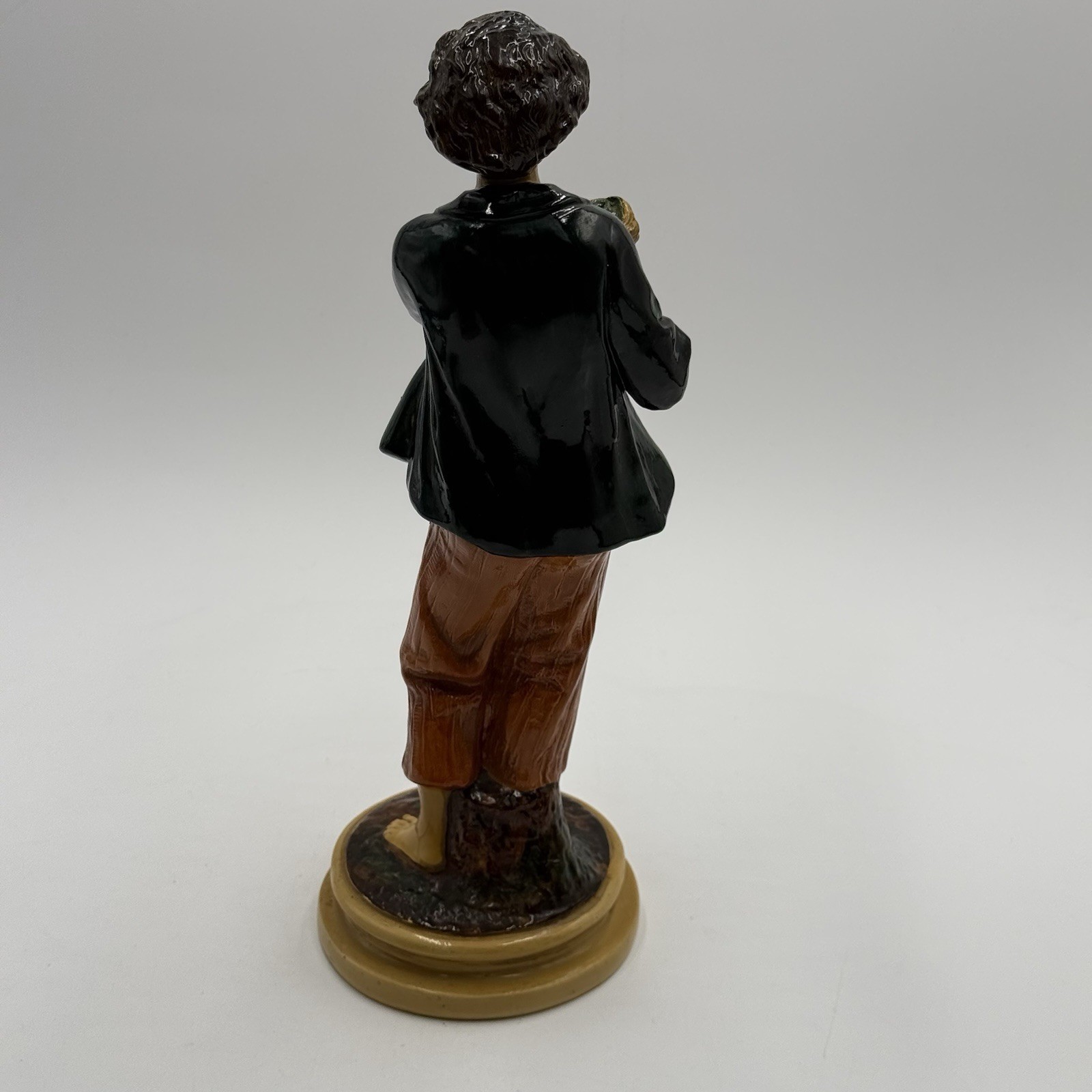 Borghese Chalkware Plaster Vintage Figurines Boy Holding Bird Nest Girl W/ Hat
