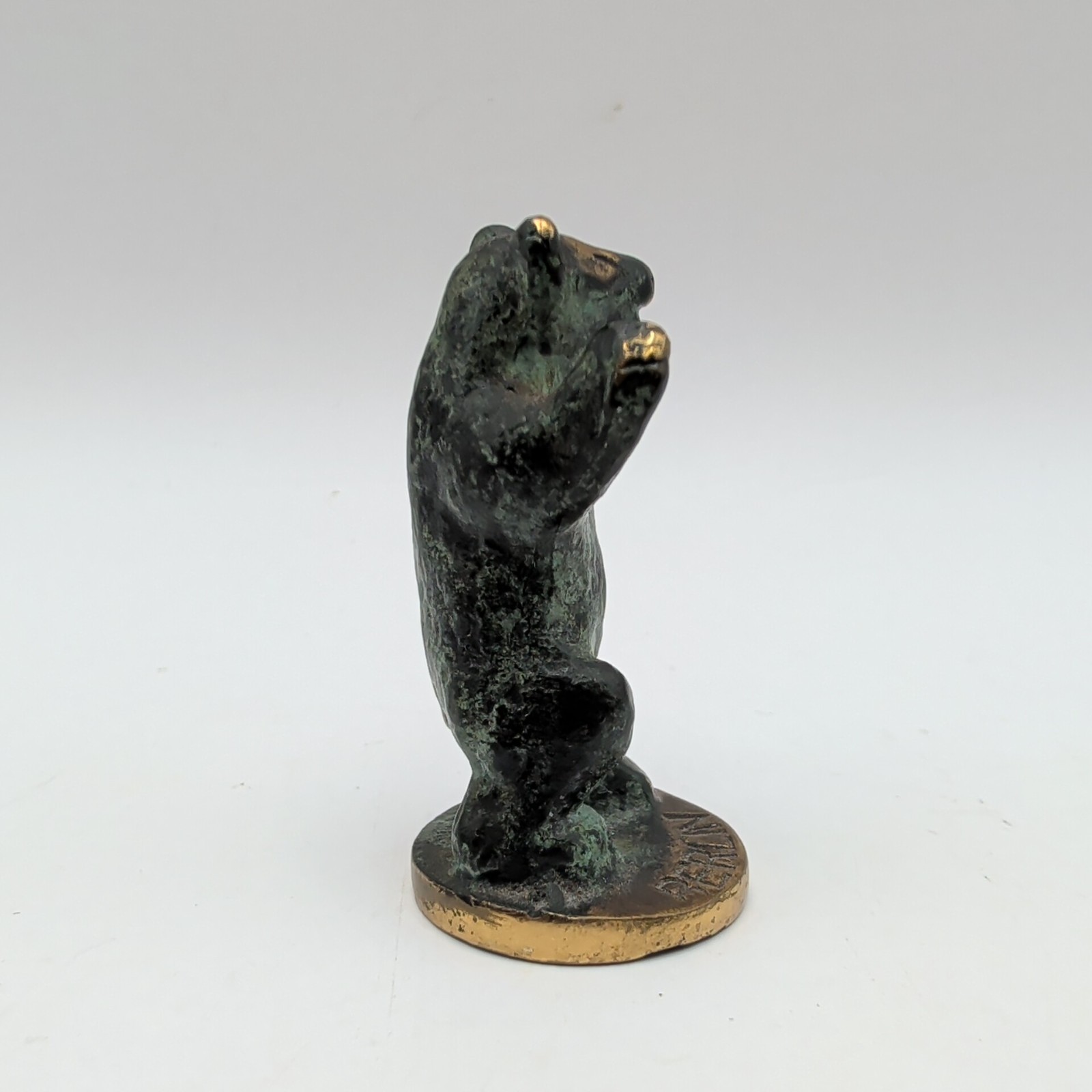 Vintage Walter Bosse Style Berlin Bear Brass Figurine Patina Souvenir