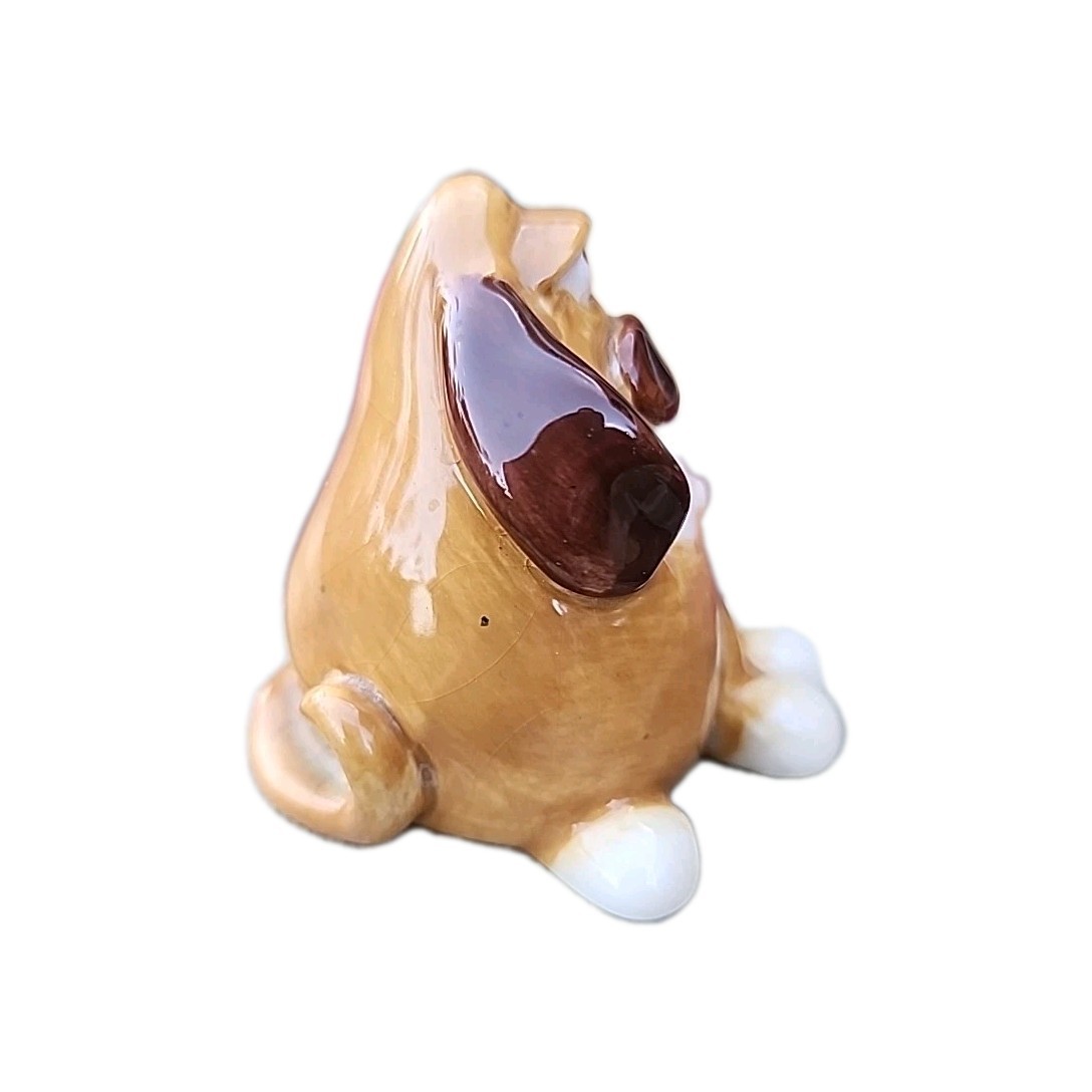 VTG Russ BERRIE Douglas Floppy Ears Dog Handpainted Glazed Miniature 2″ Figurine