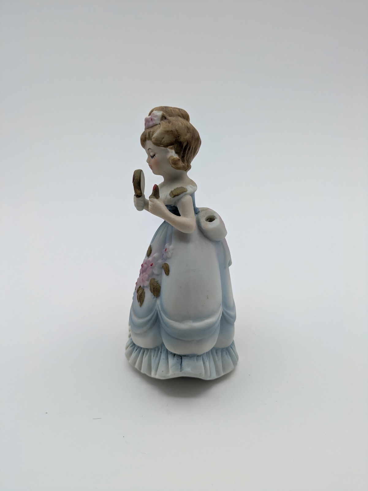 Vintage I.W. Rice Girl with Mirror Night Light Figurine No Night Light