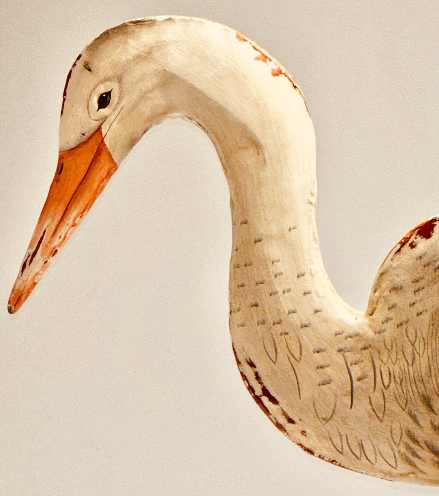 Vintage Designer Palecek Metal Standing White Stork Circa 1980