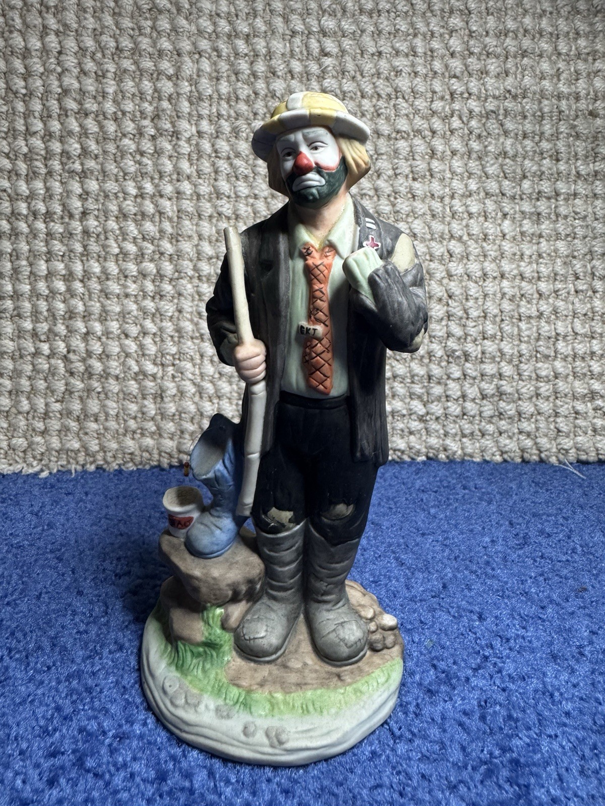 Emmett Kelly Jr Professional Series Fisherman Figurine 9″ (broken Hand)