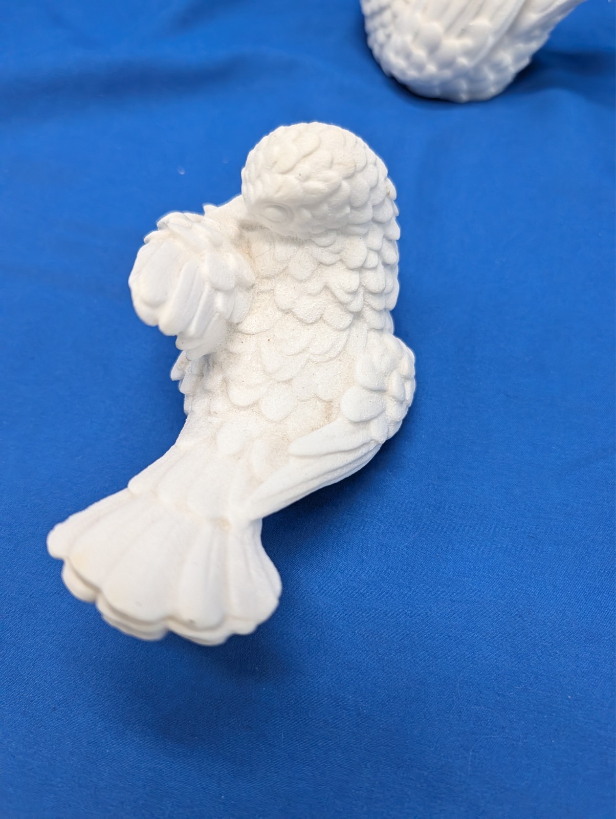Vintage Alabaster White Doves of Peace Figurines Love Bird Pair Weddings Italy