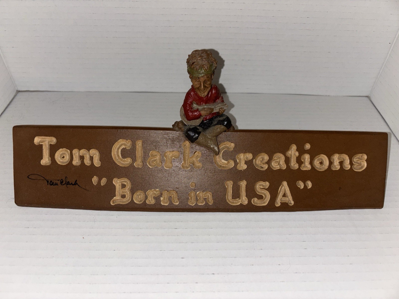 TOM CLARK Signed “BORN IN USA” STORE DISPLAY SIGN / PLAQUE Bruce Springsteen