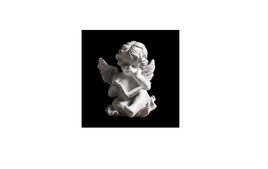Reading Book Angel Statue with Cherub Wings – Guardian Angel Figurine for Home,