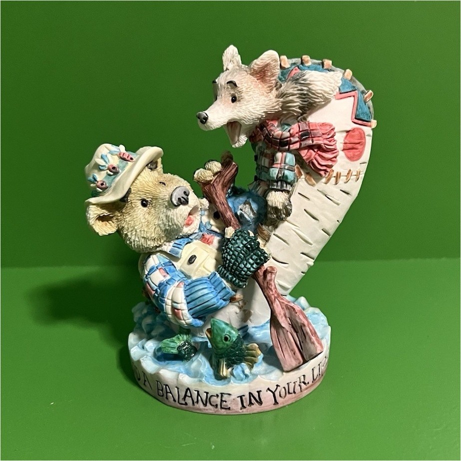 Moose Creek Crossing Resin Figurine ‘Find a Balance in Your Life’ 3.5”H Vintage_