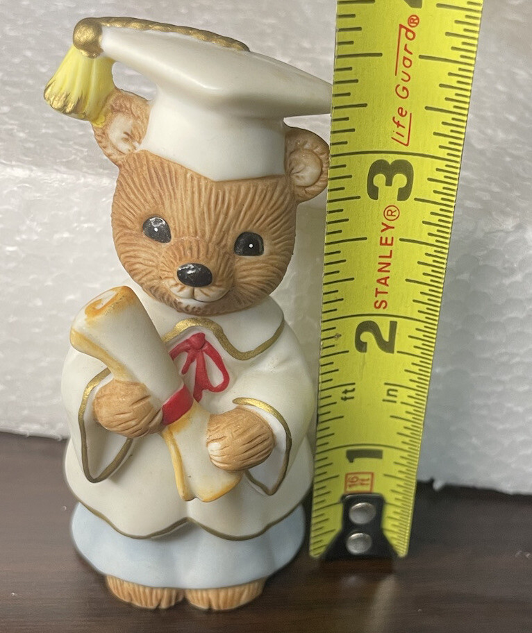 Vintage Homco Porcelain Graduation Bear Figurine Made In Sri Lanka #1404