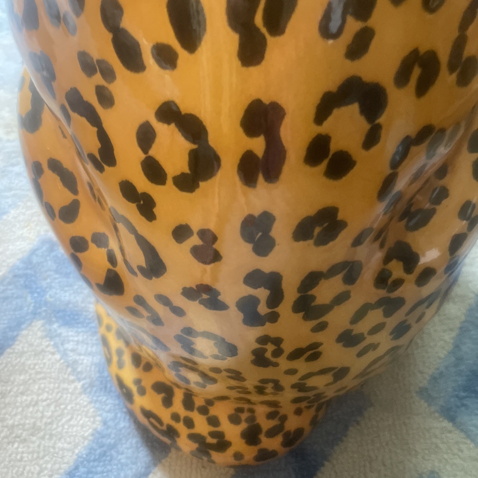 Large MCM Handpainted Ceramic Jaguar Panther Leopard Figure Made in Italy 33×14”