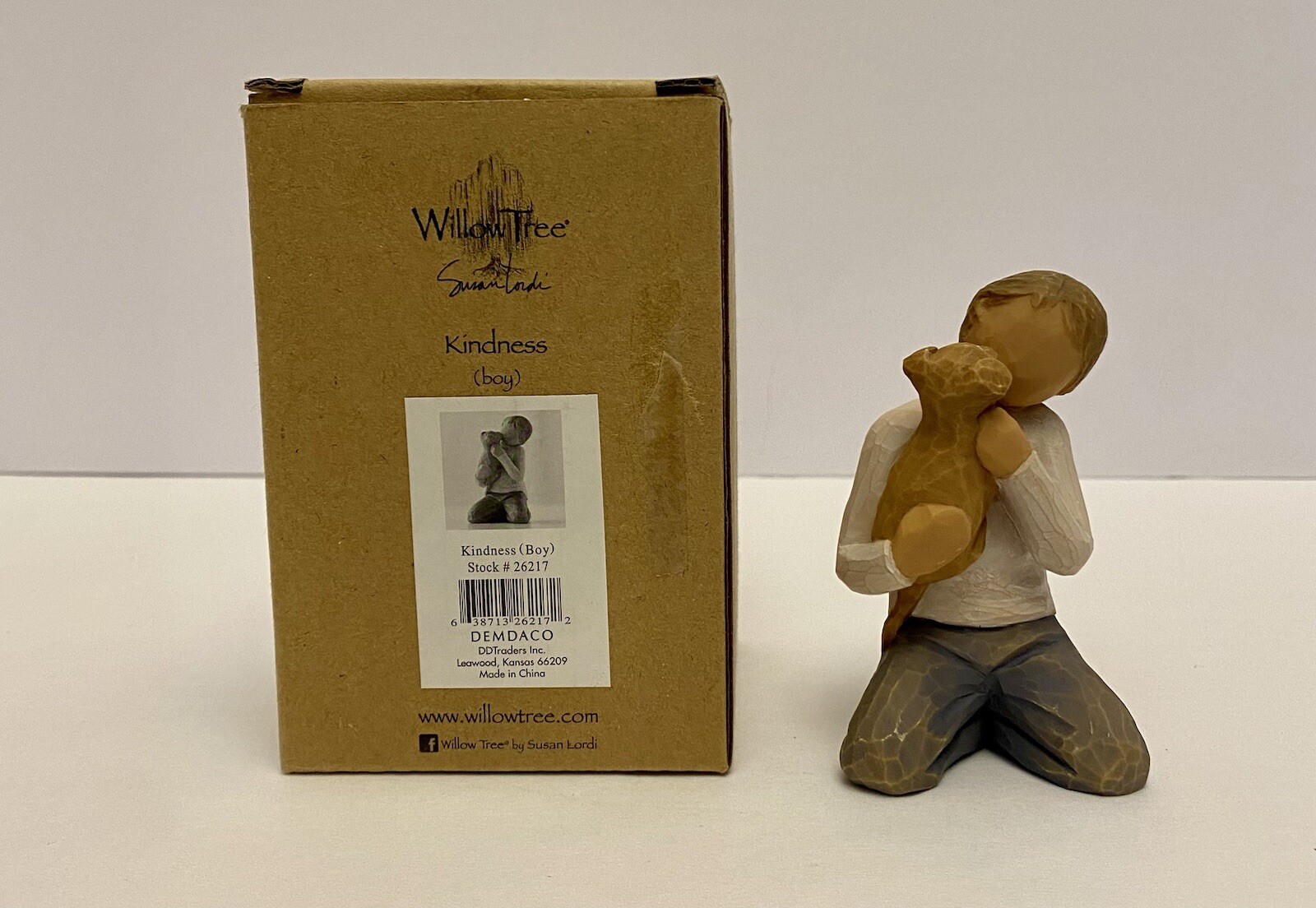 Willow Tree (Demdaco) Kindness Boy with Dog #26217 New Open Box.