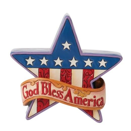 Jim Shore Heartwood Creek Patriotic Star America Miniature Figurine – Stone