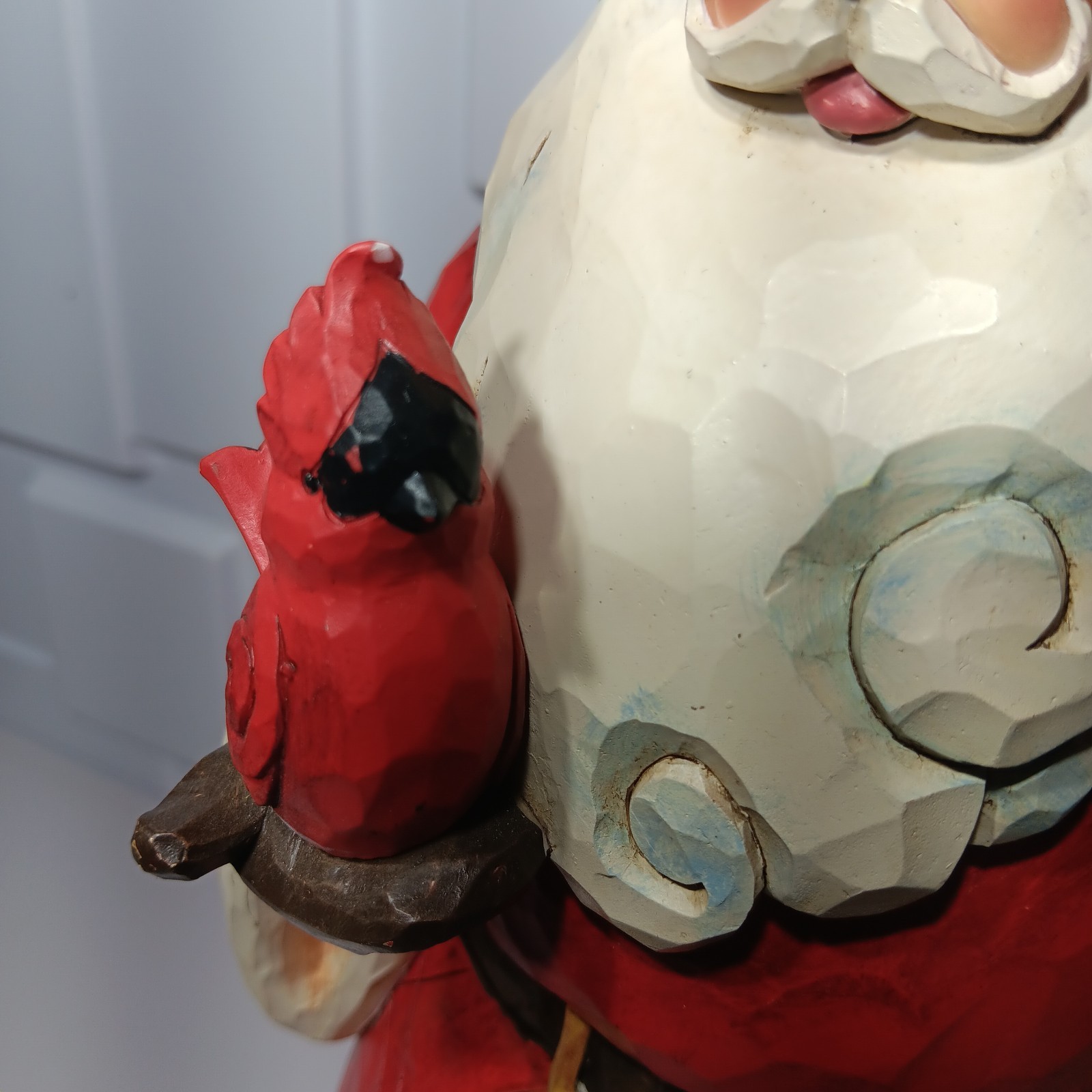 Jim Shore Santa Claus With Cardinal Bird Heartwood 19.5 Inches Tall Rare