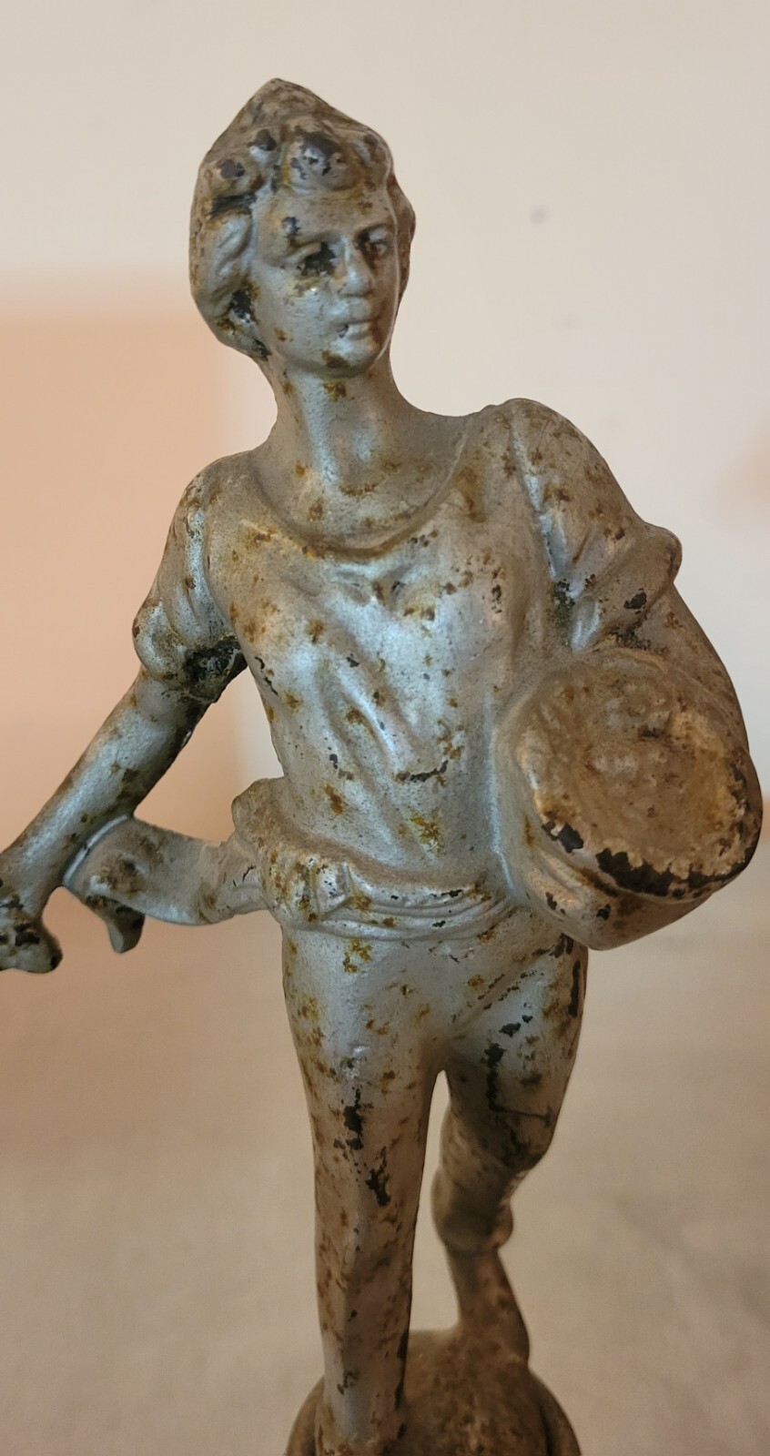 Antique Cast Bronze Spelter Man Figurine Statue