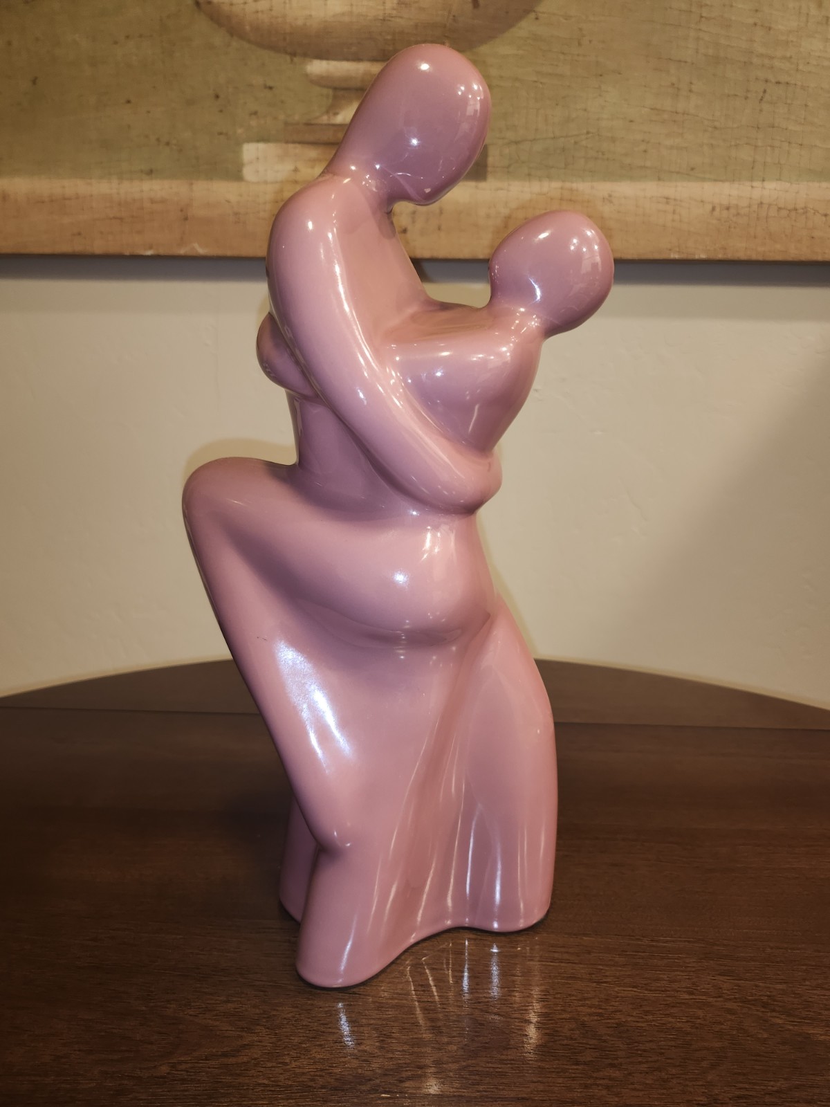 MCM Pink Haeger Pottery Couple Dancing Tango Dancers Sculpture Abstract Statue