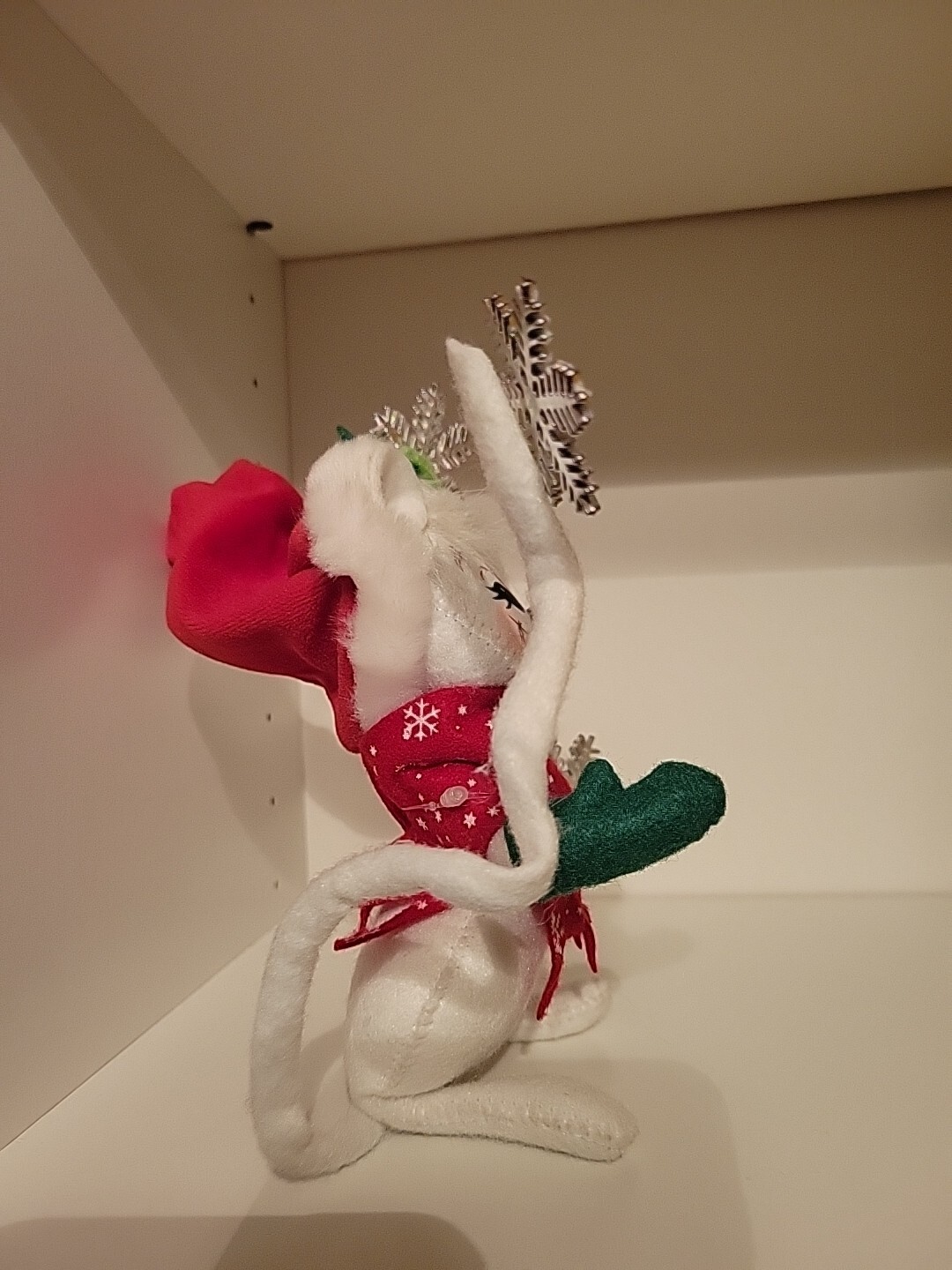 Annalee Posable Snowflake Mouse Santa Hat Scarf Christmas Holiday Kitsch 2007