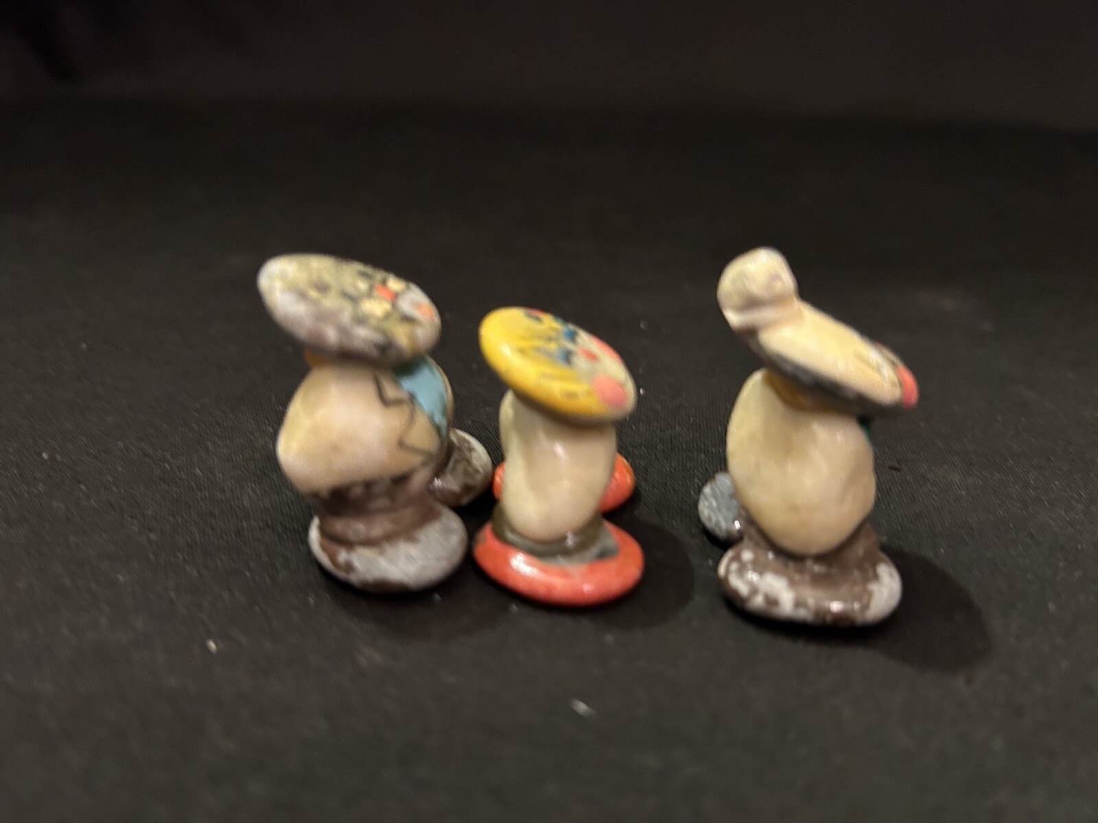 3 Miniature Painted Rock People Family Figurine Folk Art