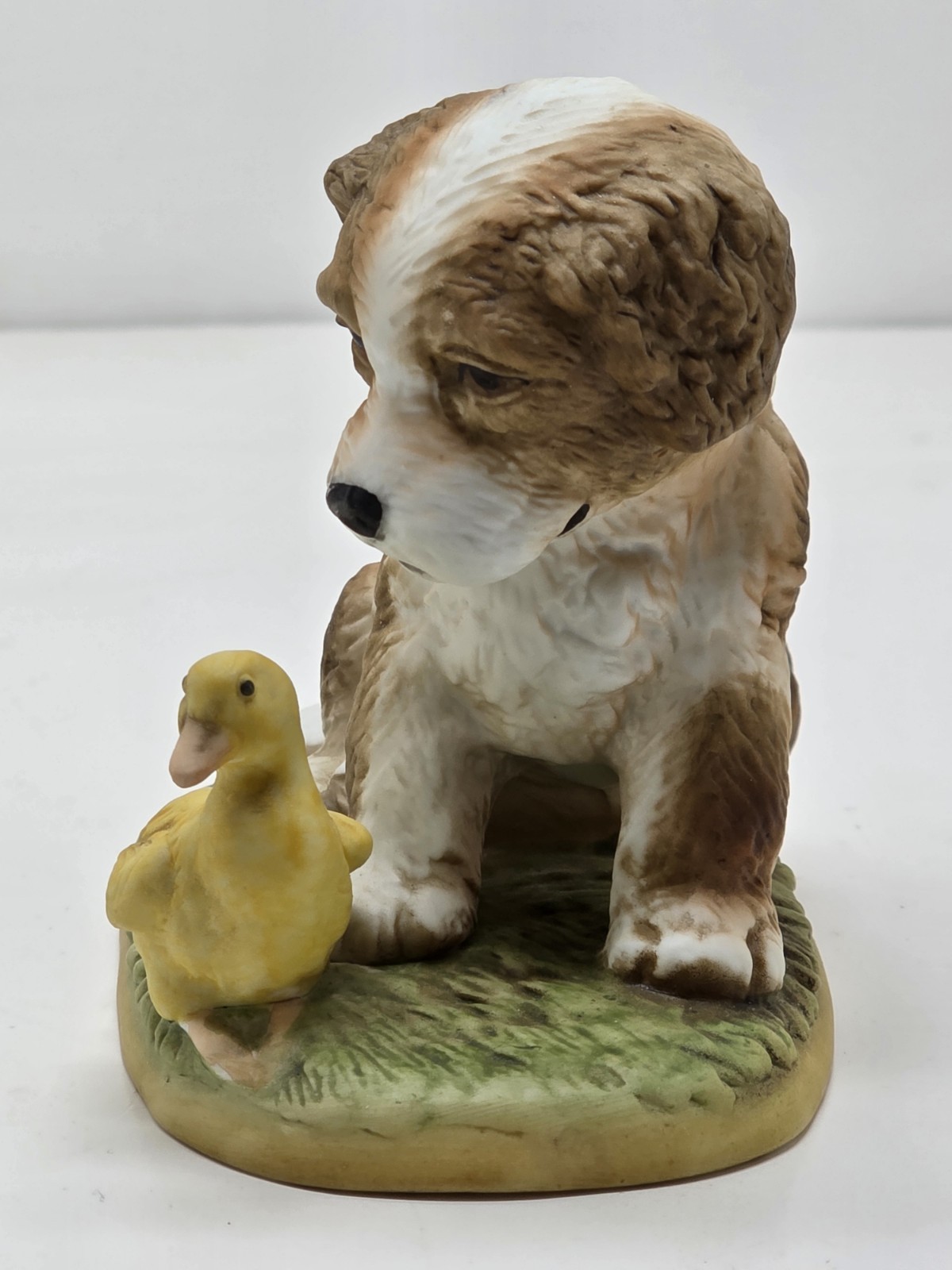 Vintage Homco Figurine Puppy with Baby Duck #1413