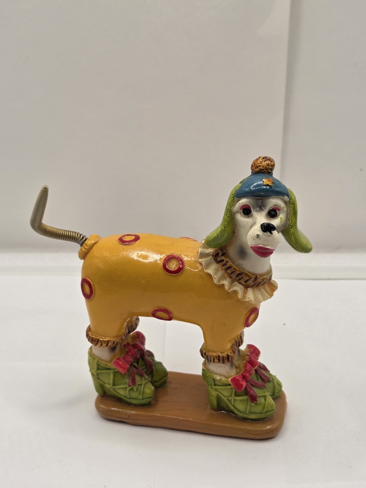 Polystone Brite Circus Dog Sculpture Multicolored Vtg Dog