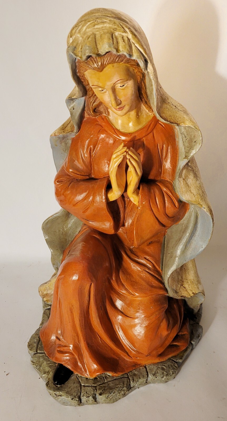 Vintage Virgin Mary Kneeling Nativity Statue Catholic Madonna Church Large 16″