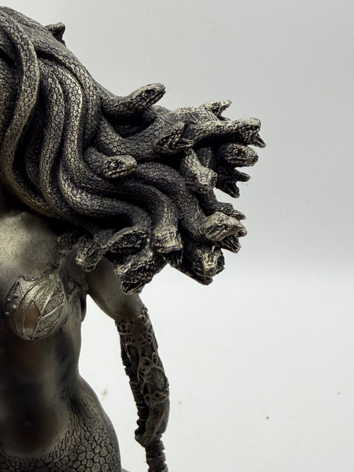 Medusa Snake Woman Figurine Statue Gothic Fantasy Resin Decor 8” Tall