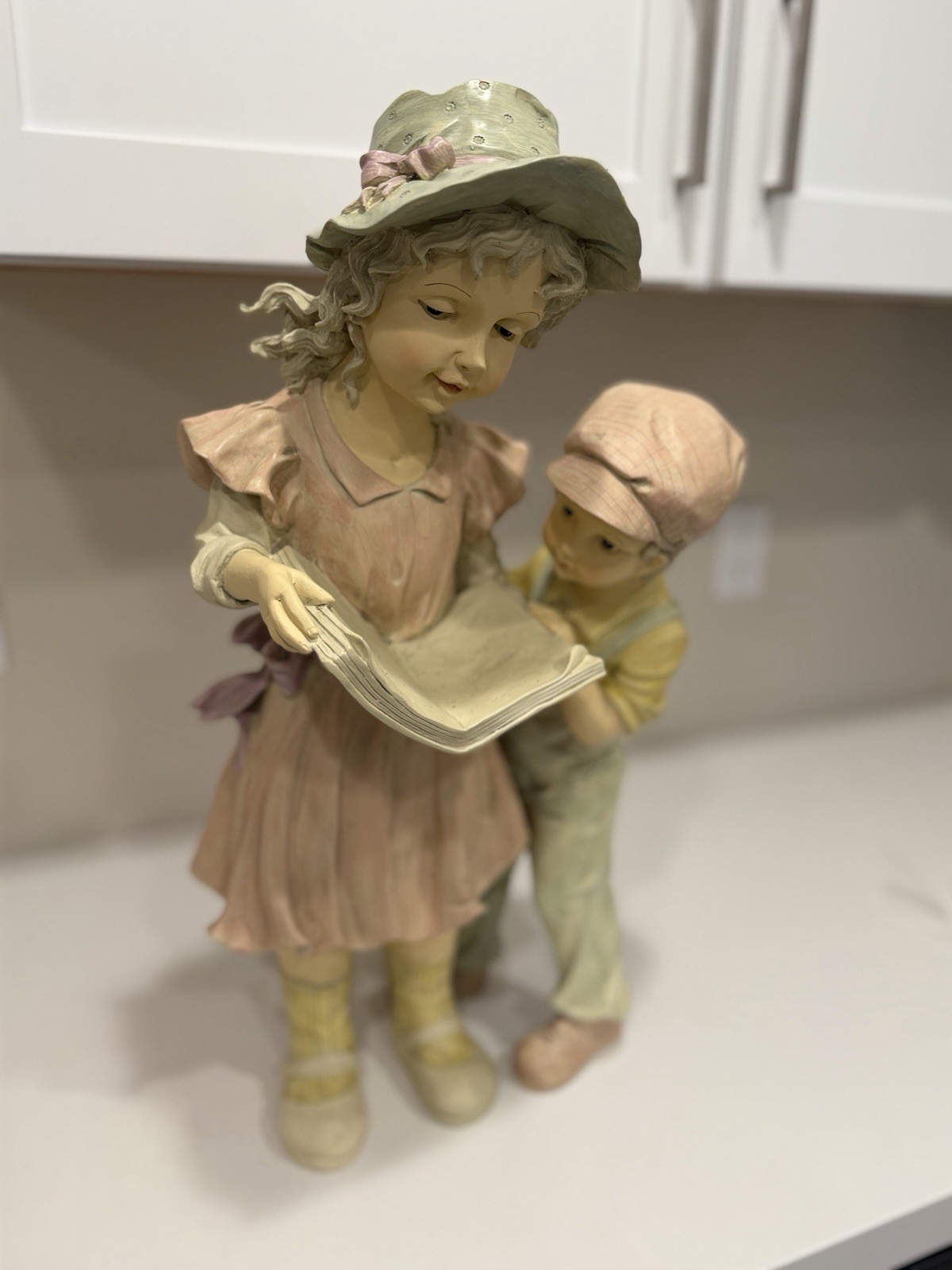 “Storytime” Children Statue – 23″ Girl and Boy Reading Book Garden Decor