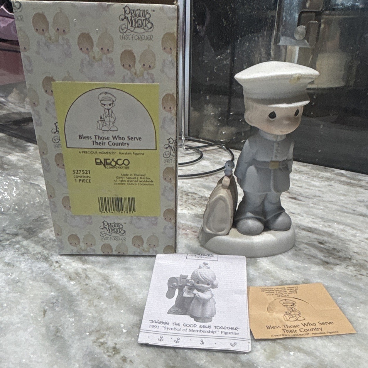 Precious Moments Bless Those Who Serve Military Porcelain Figurine 1991 in box