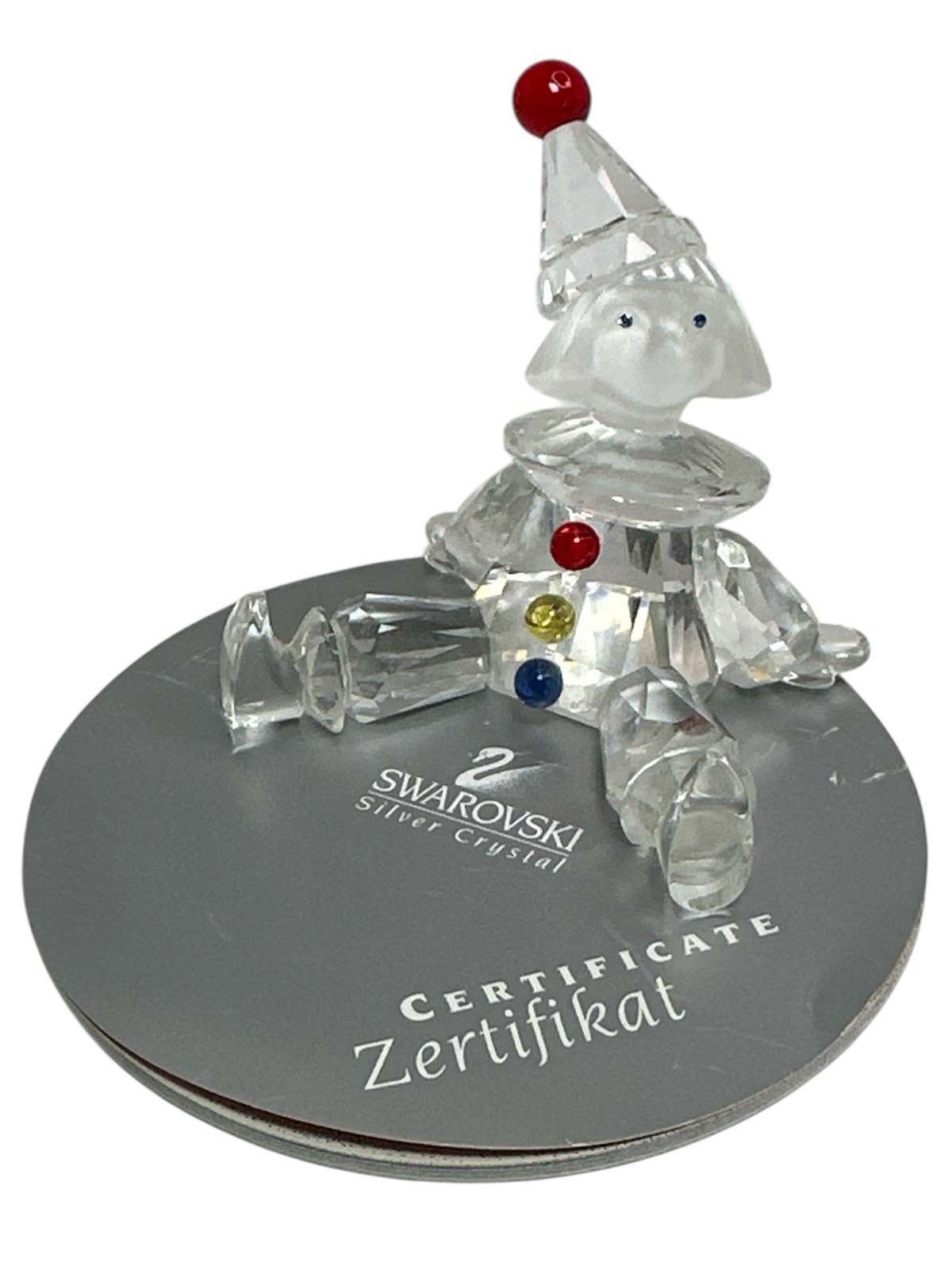 Swarovski Crystal Cheerful Times Puppet Clown Clear&Frosted Retired FigureW/Cert