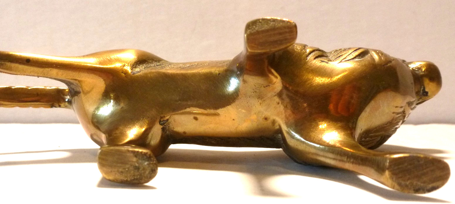 Vintage Solid Heavy Brass Leo Lion Sculpture Statue Figurine King of The Jungle