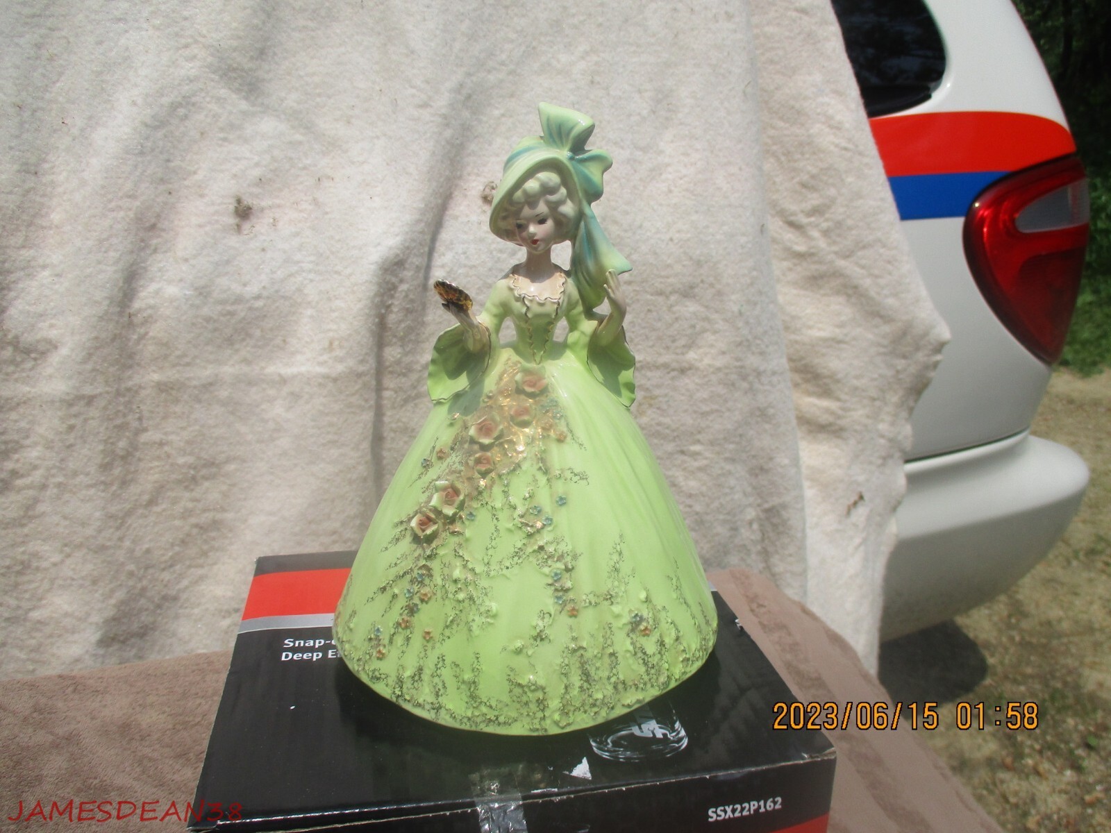 Vintage JOSEF ORIGINALS Porcelain PAMELA in Green Dress – Colonial Series 10”