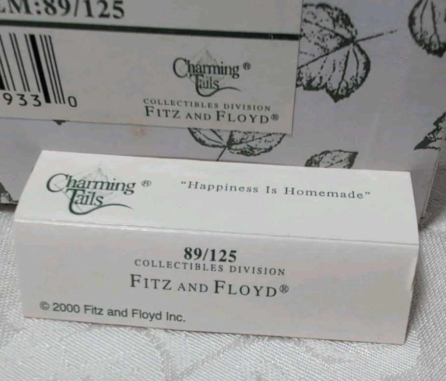 Fitz & Floyd Charming Tails HAPPINESS IS HOMEMADE #89/125
